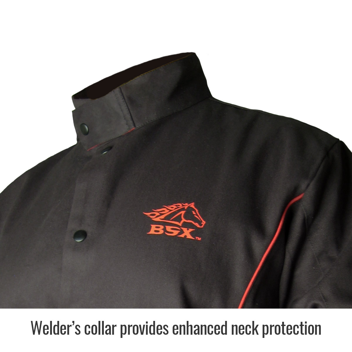 BSX® Contoured FR Cotton Welding Jacket, Black - Image 3