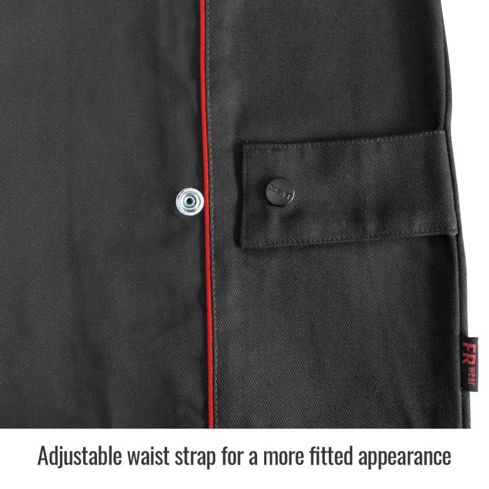 BSX® Contoured FR Cotton Welding Jacket, Black with Red Flames - Image 3