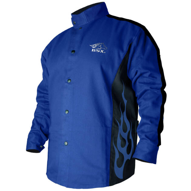 BSX® Contoured FR Cotton Welding Jacket, Royal Blue