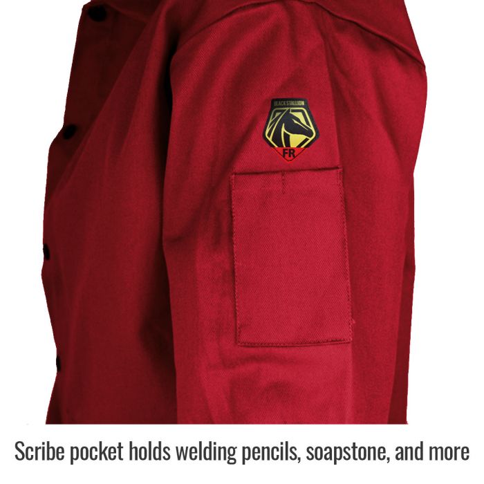 TruGuard™ 200 FR Cotton Welding Jacket, Red - Image 3