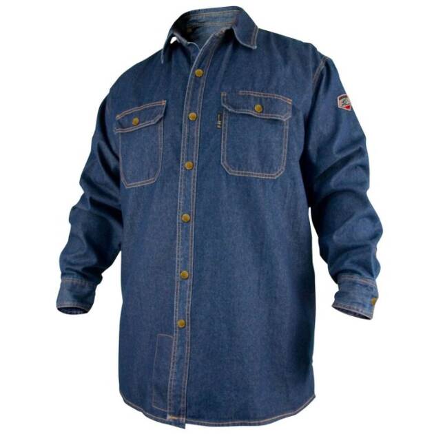Flame-Resistant Denim Work Shirt