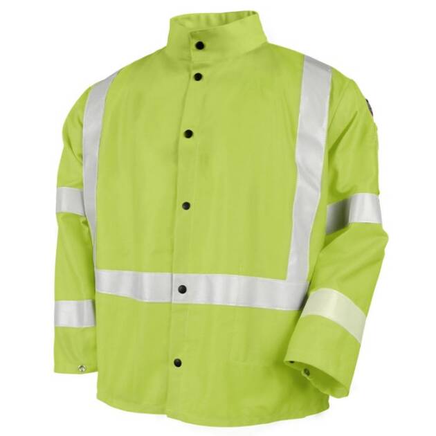 Safety Welding Jacket with FR Reflective Tape, Safety Lime