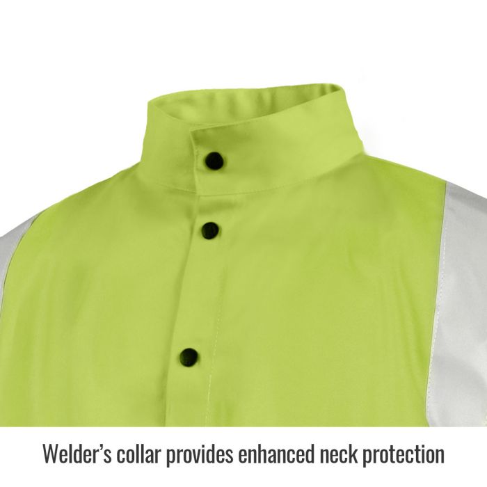 Safety Welding Jacket with FR Reflective Tape, Safety Lime - Image 6