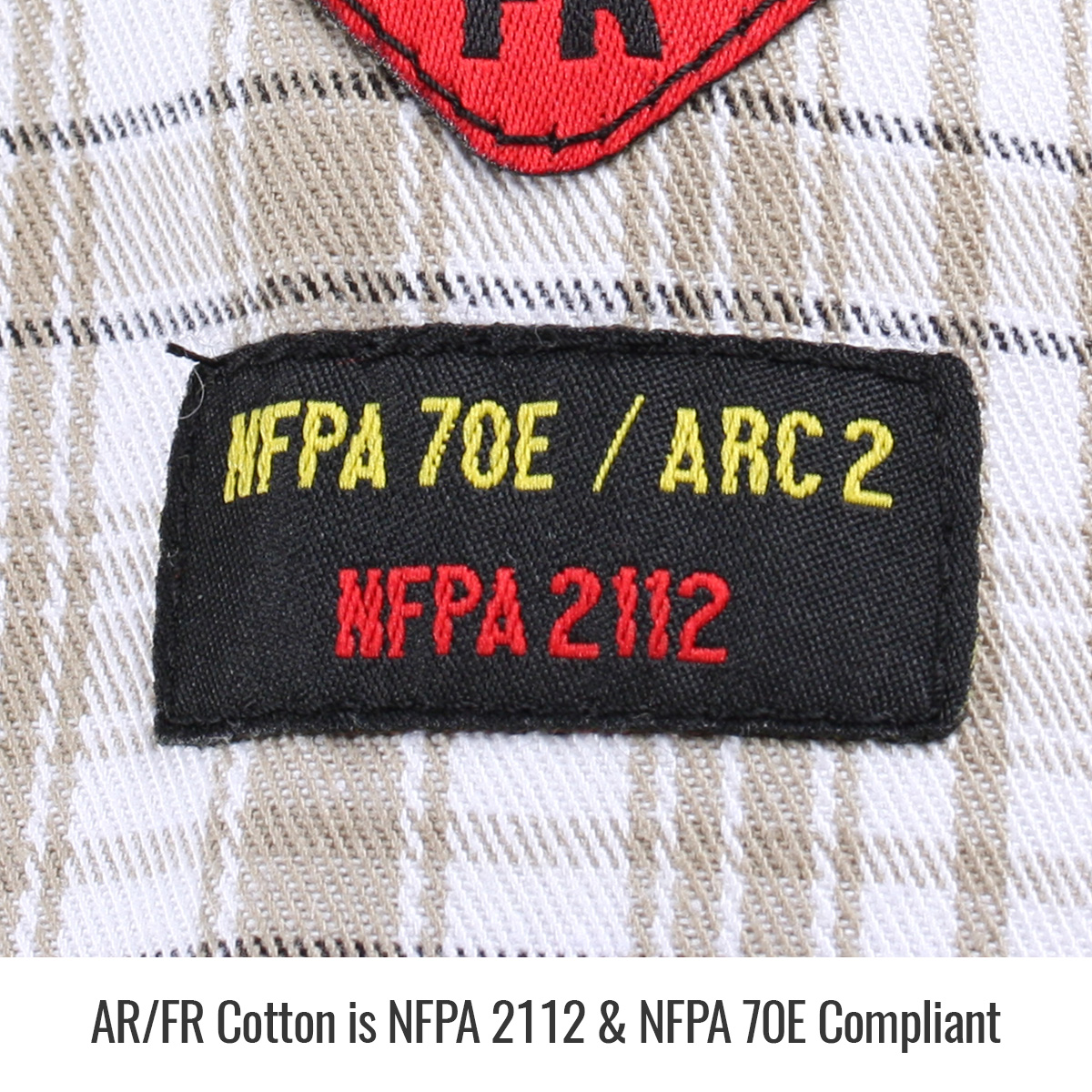 AR/FR Cotton Work Shirt Khaki Plaid - Image 6