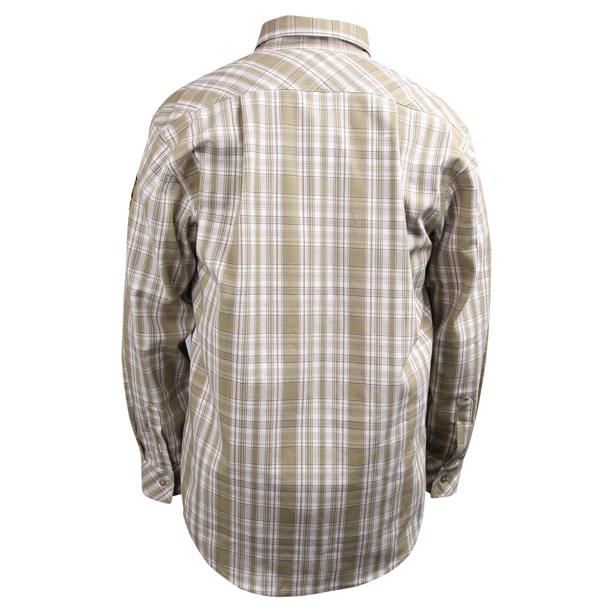 AR/FR Cotton Work Shirt Khaki Plaid - Image 5
