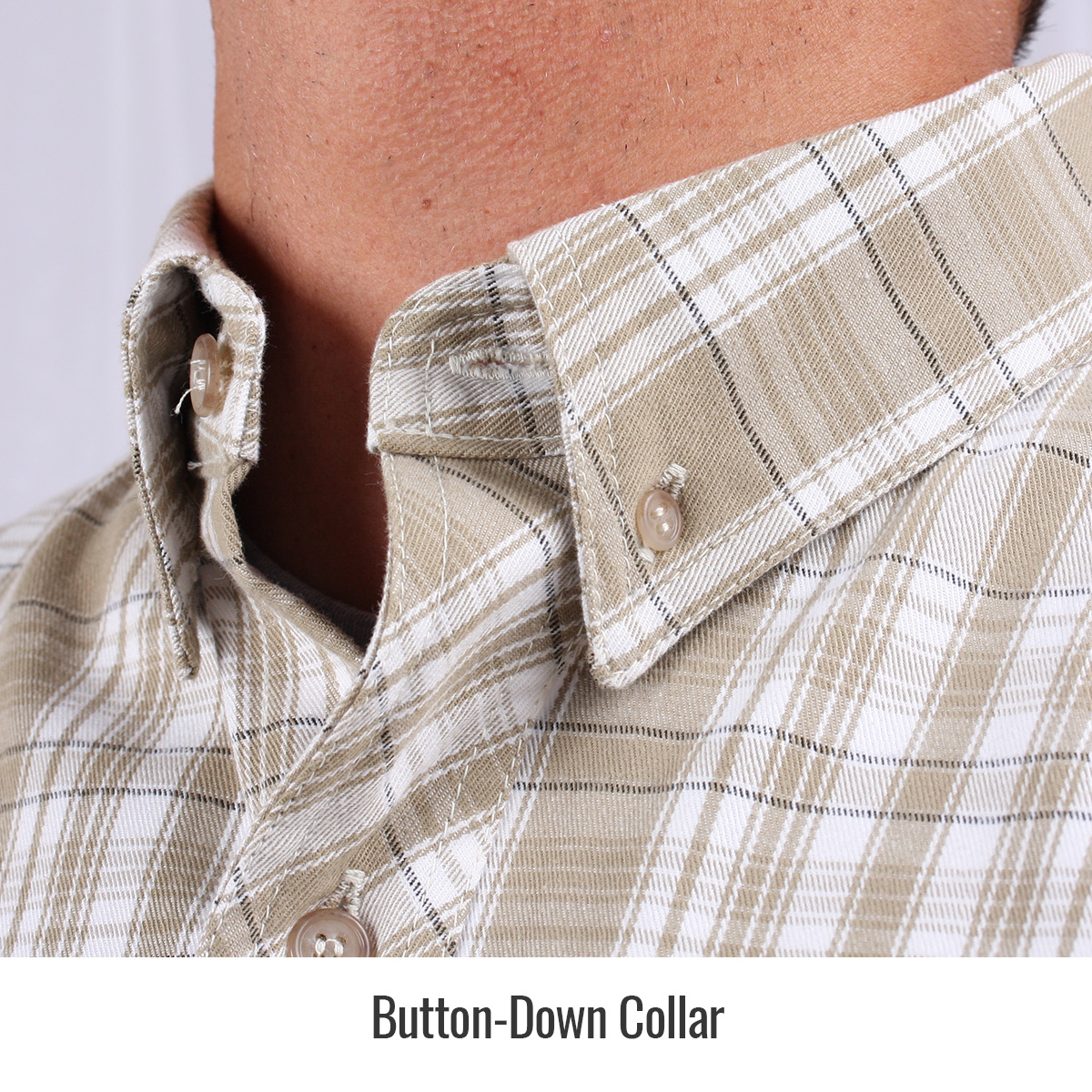 AR/FR Cotton Work Shirt Khaki Plaid - Image 3