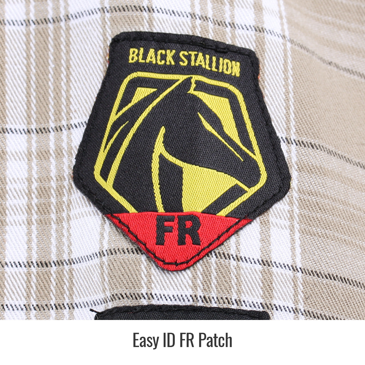 AR/FR Cotton Work Shirt Khaki Plaid - Image 2