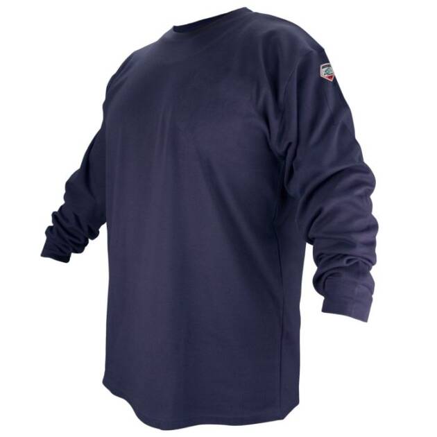 Flame-Resistant Cotton Long-Sleeve T-Shirt, Navy