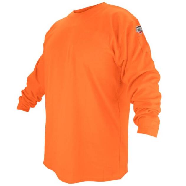 Flame-Resistant Cotton Long-Sleeve T-Shirt, Safety Orange