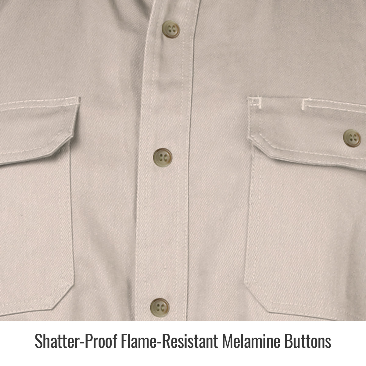 FR Cotton Work Shirt, Stone Khaki - Image 2