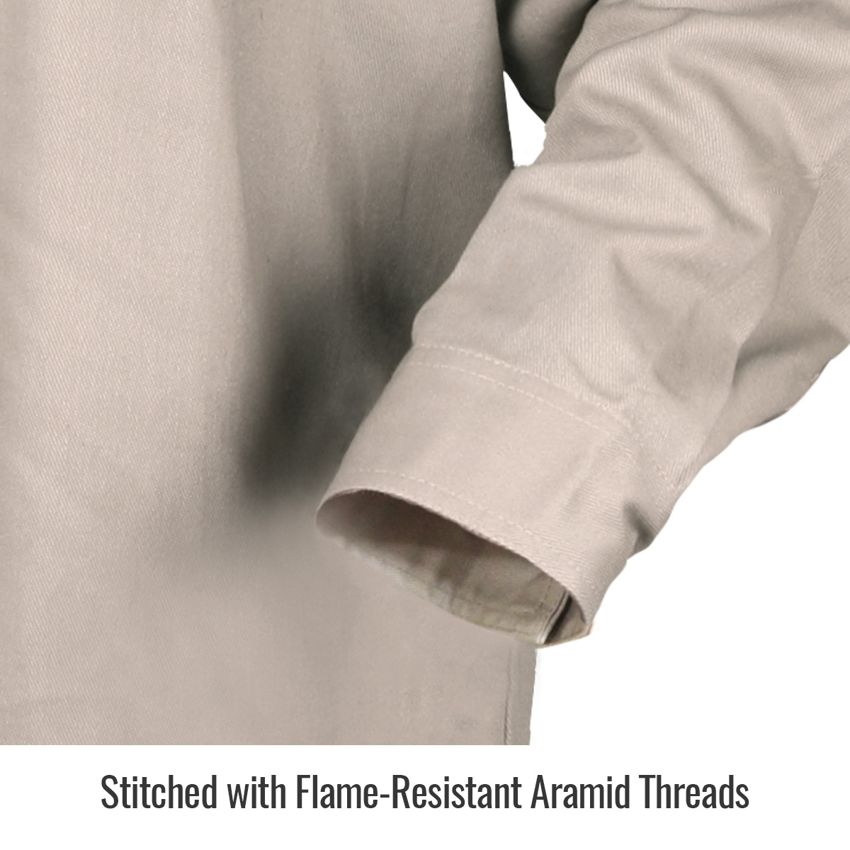 FR Cotton Work Shirt, Stone Khaki - Image 5